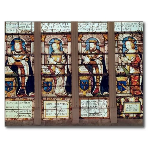 *Postcard-"Stained Glass Window...Depicting Louis de Bourbon" (V-38)