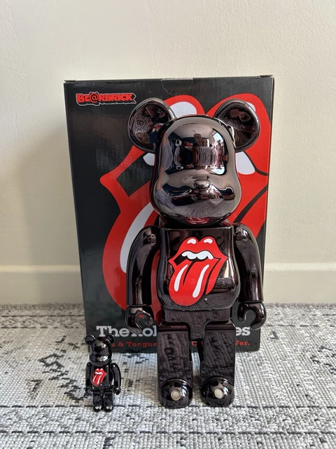 その他 BE@RBRICK - BE@RBRICK The Rolling StonesLips &amp;Tongue Be@rbrick The Rolling Stones Lips & Tongue (Black Chrome