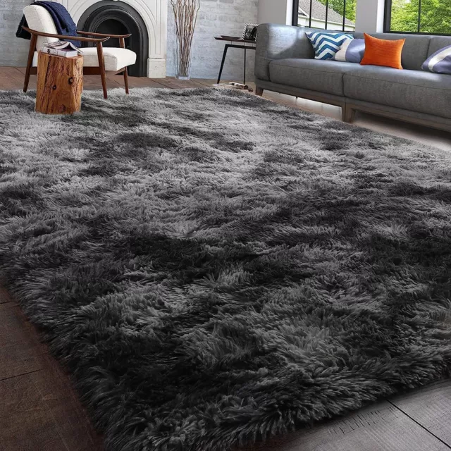 Shaggy Fluffy Rugs Anti-Slip Super Soft Mat Living Room Bedroom Carpet Rug