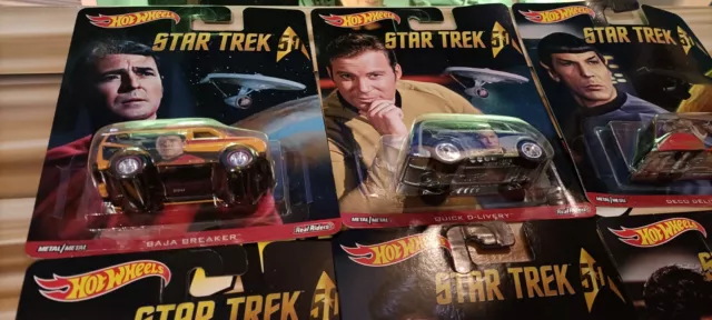 Star Trek 50 Hot Wheels Real Riders Full Set Of 6 50th Anniversary Metal Toy Car 2