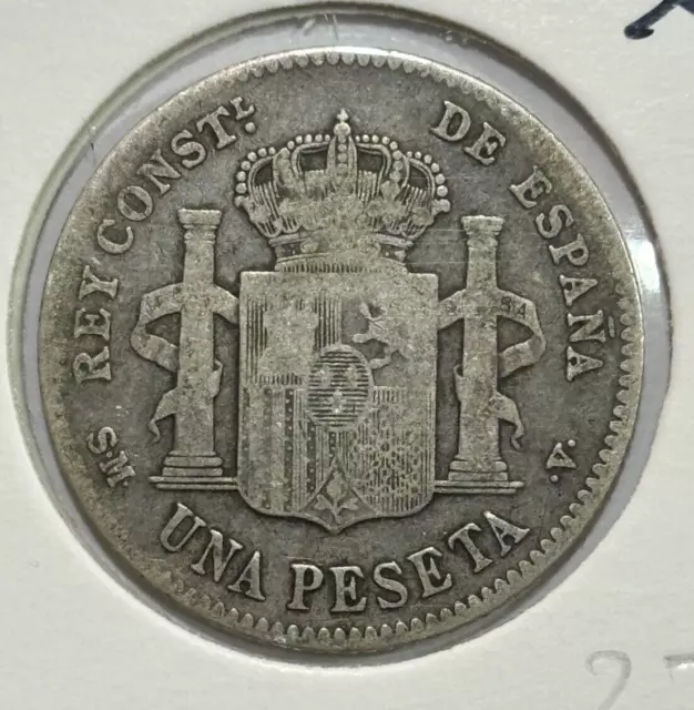 1902 Spain 1 Peseta - Alfonso XIII 0.835 Silver Coin