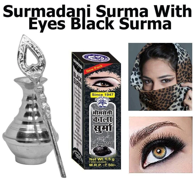 VINTAGE ISLAMIC ARABIC Kohl Stick Brass Bottle Jar Eyeliner With 1