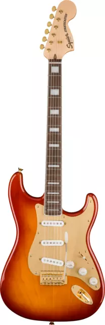 SQUIER 40th Anniversaire STRATOCASTER, Or Édition, Sienna Sunburst