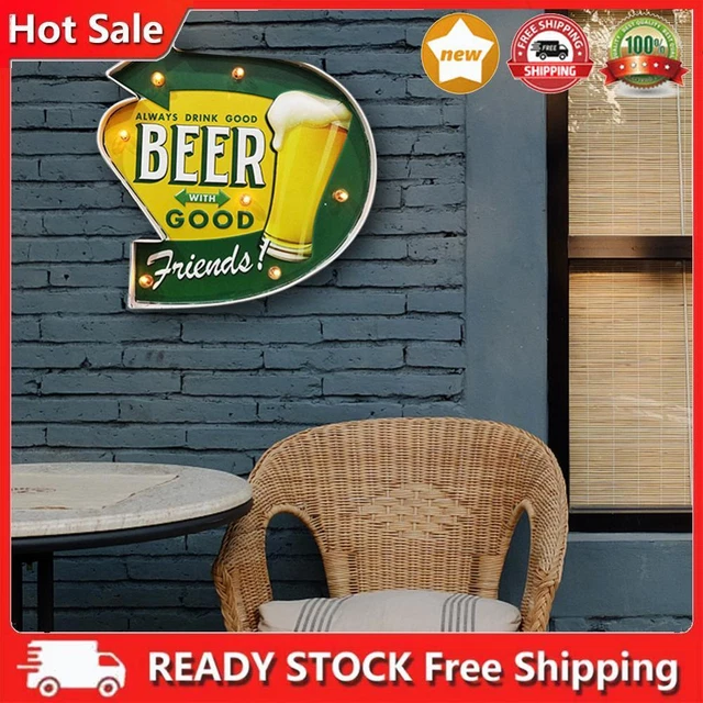 LED DECORATIVE LIGHTS Battery Powered Coffee Style Sheet Metal Light