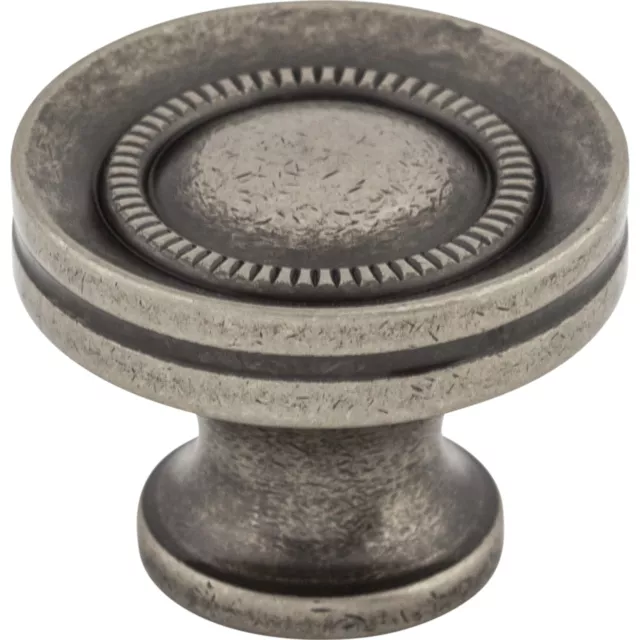 Top Knobs Cabinet  Button Faced Knob 1 1/4 Inch Pewter Antique