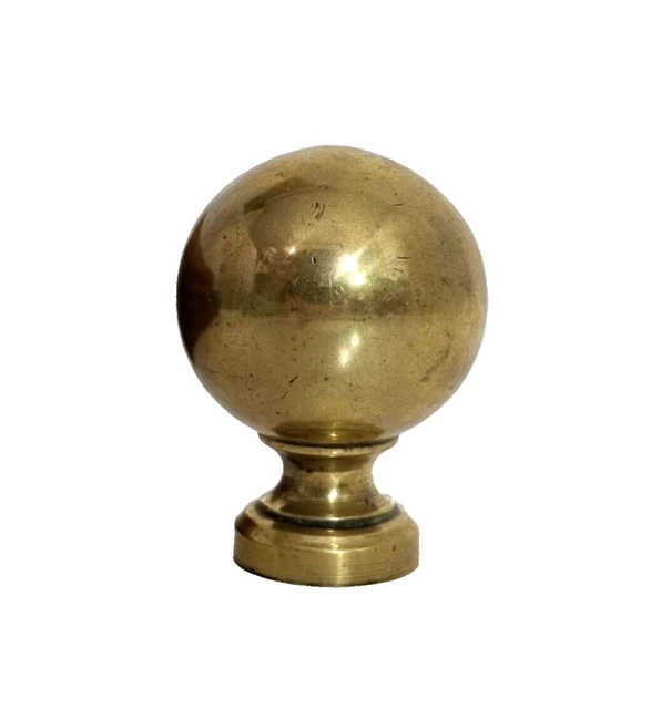 Vintage brass post finial  1.26 in - Small French architectural salvage