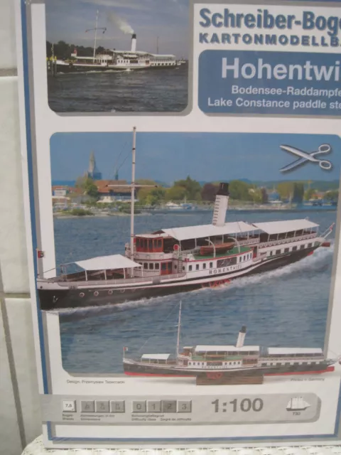 Hohentwiel Bodensee-Raddampfer Schiff Kartonbausatz *NEU* Schreiber- Bastelbogen