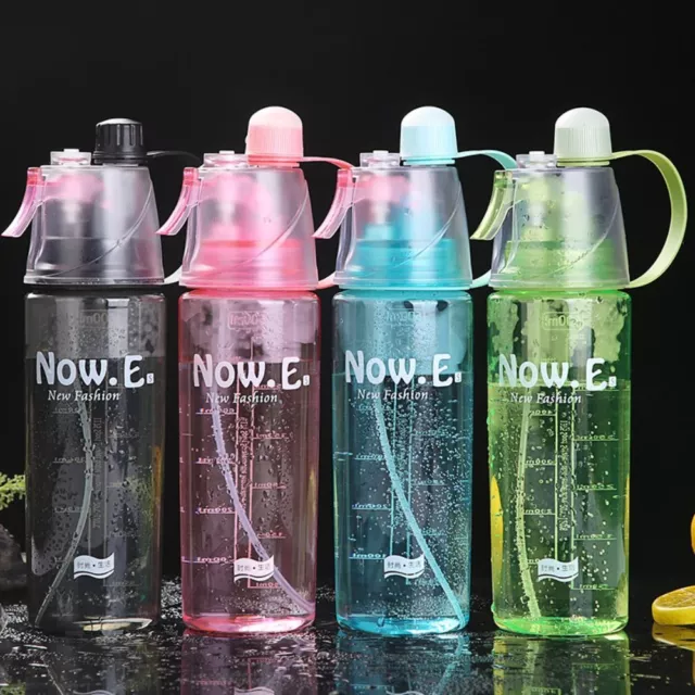 600ml Water Bottle With Straw Drink Spray Cup Cycling Hiking Outdoor Sports AU