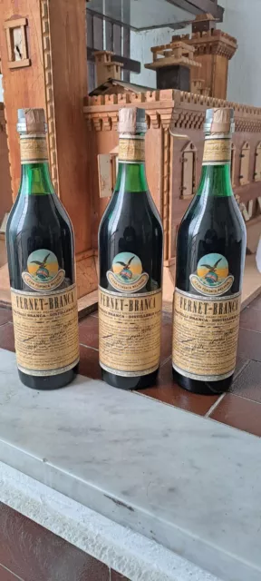 Amaro Fernet Branca 3  Bottiglie 1967 da 1 litro Imbottigliamento raro