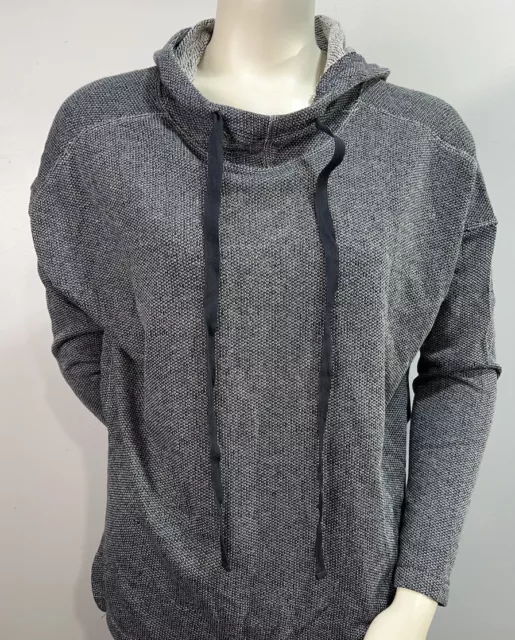 Max Studio Womens Hoodie Sweater size XS Oversize Gray Long Sleeve