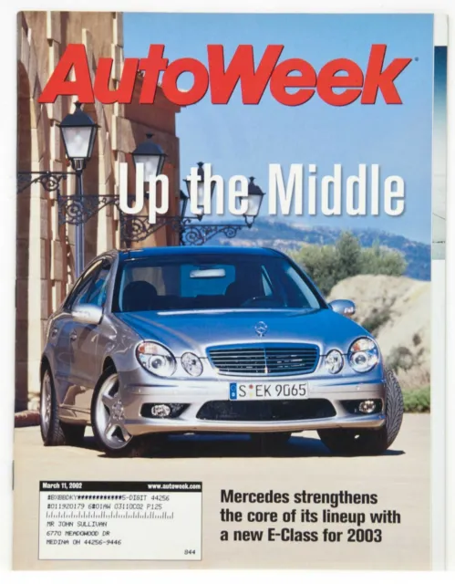 Autoweek Magazine Mar 11, 2002 Mercedes-Benz E-Class, Infiniti Q45, Civic Hybrid