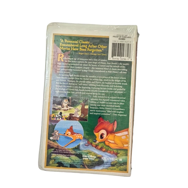 WALT DISNEY'S BAMBIE 55th Anniversary Masterpiece VHS, Sealed READ £22. ...
