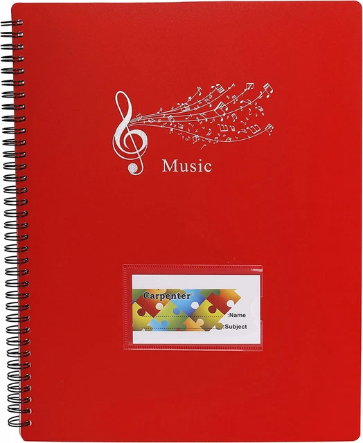 Classeur Souple A4 Dossier Partitions Musique A4 40 Pochettes - Classeur Spirale Pour Musiciens Pochette Transparente PP