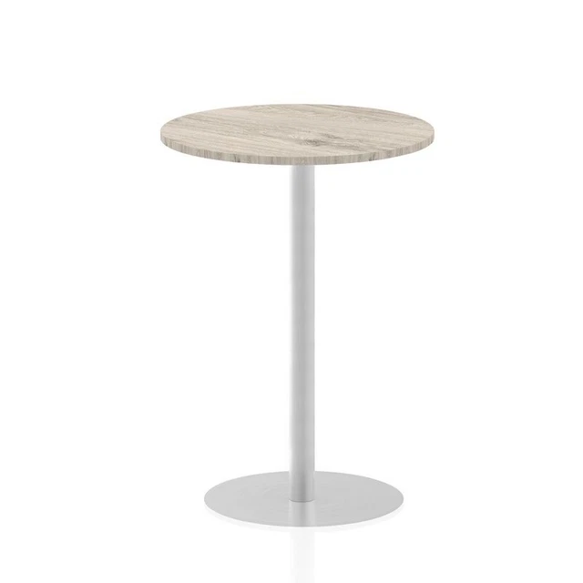 Dynamic Italia 800Mm Poseur Round Table Grey Oak Top 1145Mm High Leg ITL0135
