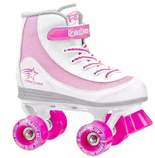 Childrens Girls Roller Skates, 4 Wheel Quad Boots Size J11-UK3