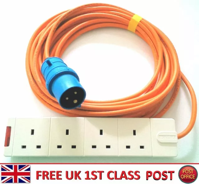 20 Mètre 4 Voie Électrique Crochet Up Câble - Orange Camping Caravane Tente D