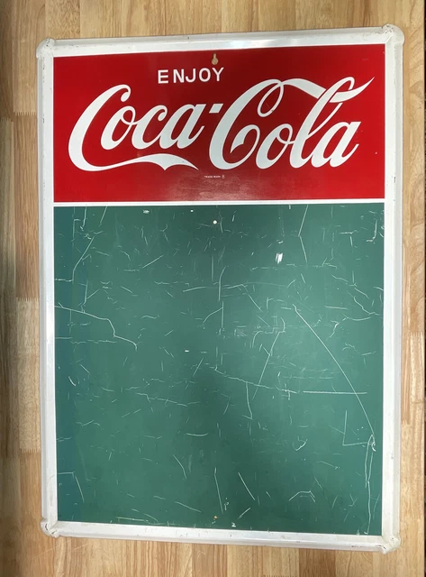 Vintage Original Enjoy Coca-Cola Coke Metal Chalkboard Sign MCA 927 20”x28”