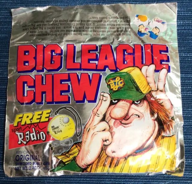 UNOPENED Vintage Big League Chew Pack 1991 Original Bubble Gum Sport Radio Promo