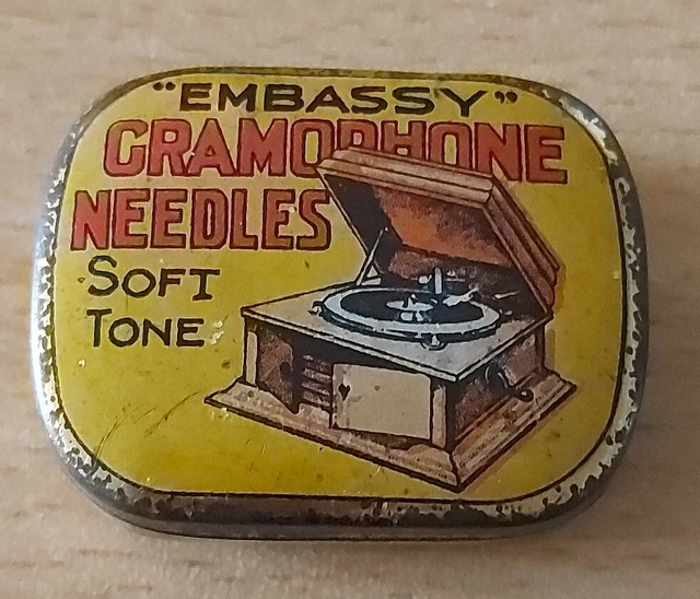 Rare EMBASSY  Gramophone Needles - Soft Tone Tin
