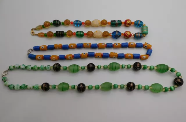 Lotto x3 bigiotteria collane in Murano lot x3 bijoux necklaces 1