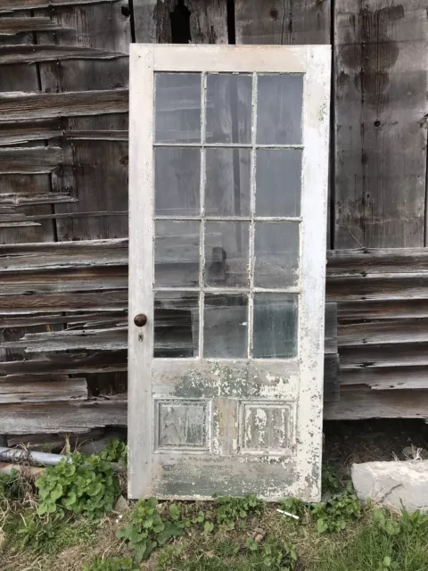 Antique 1835 Big General Store Wood Old Glass Exterior Door Beefy NICE 85.25 37