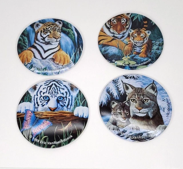 Lot of (4) Rare Vintage 1998 Eric VanRaemdonck Tigers Lynxes Pins Buttons