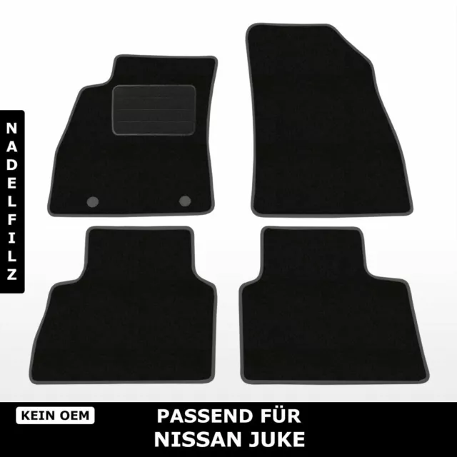 Für Nissan Juke F15 2010-2019 - Fußmatten Nadelfilz 4tlg Schwarz