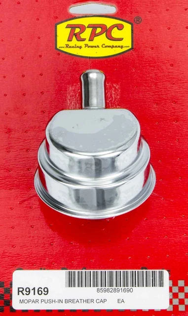 Racing Power Co Chrome 1-1/4 In Hole Round Push-In Breather P/N R9169