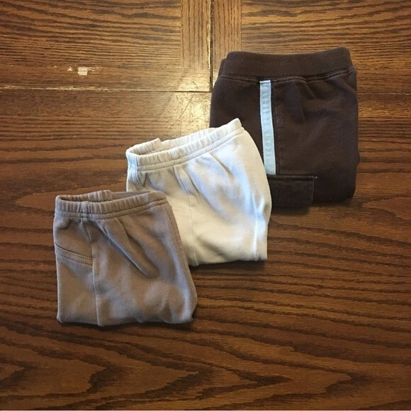 3 Carters Boys Brown Tan Pant Baby Jogger Cargo Elastic Waist Infant Lot Size 6M