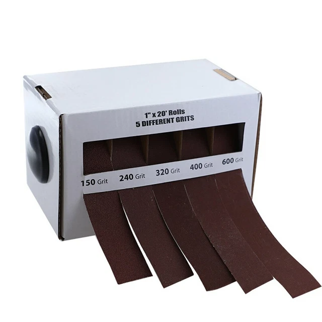 5 Roll Dry Grinding Emery Sanding Belt Polishing 150-600# Grit Sandpaper 25mm*6m