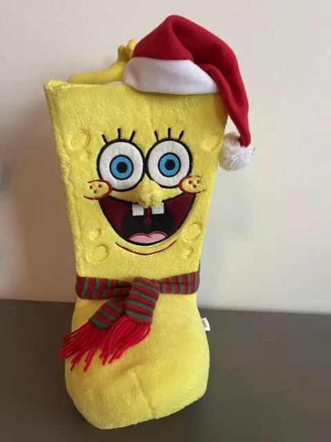 Spongebob Squarepants Christmas Standing Yellow Boot Stocking Plush 13