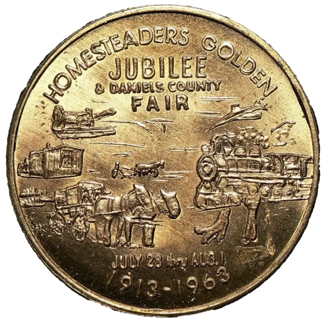1963 Montana Homesteaders Golden Jubilee Half Dollar Token #20961z