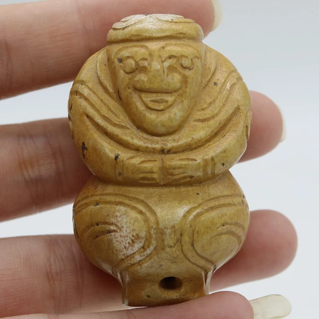 Chinese Oriental culture hand carved jade standing human figure pendant C623