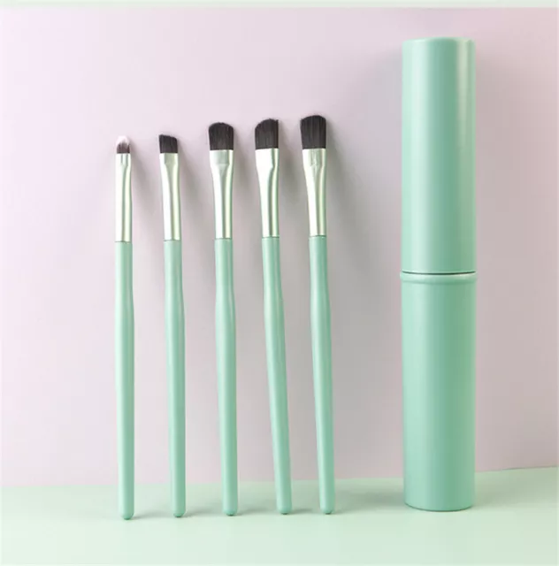 Set di Pennelli 5 Pezzi Trucco Professionale da Viaggio Ombretto Eyeliner