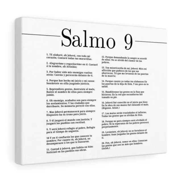 Salmo 9 Impresion De Arte Crist en Blanco Psalm 9 Spanish Ready to Hang Bible C