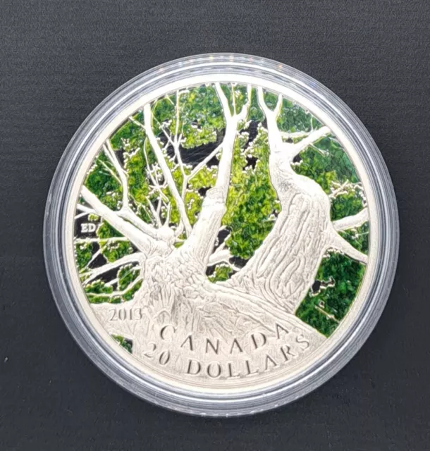 Canada 2013 20 Dollar Maple Canopy Spring Silver .9999 Proof Coin