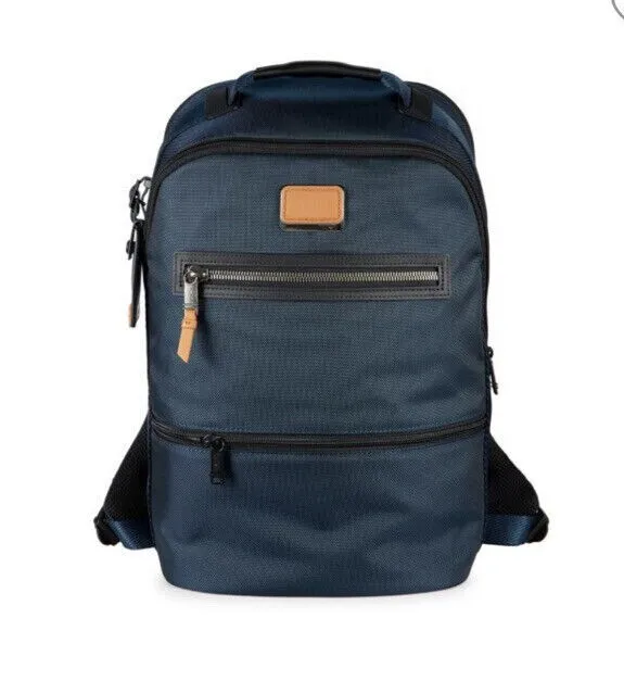 New Authentic TUMI Alpha Bravo Essential Unisex Travel Backpack Pockets Blue