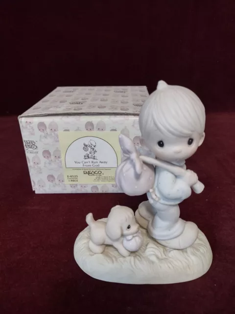 Vintage 1983 Precious Moments You Can’t Run Away From God Figurine w/Box E0525