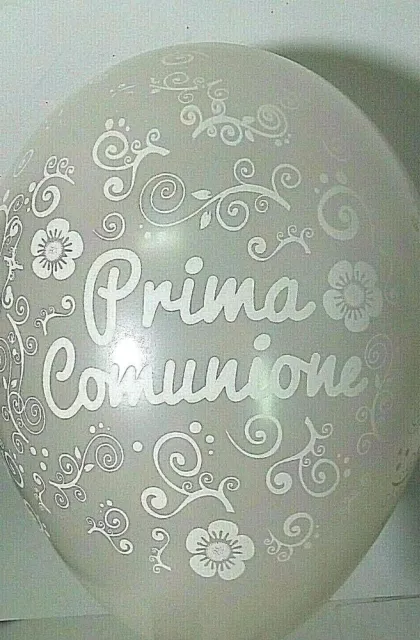 PALLONCINI PRIMA COMUNIONE BIANCO PERLATO 25Pz 12 Pollici 30cm diam FESTA PARTY