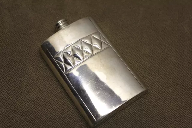 Vintage Sterling Silver Flask - 4" Tall