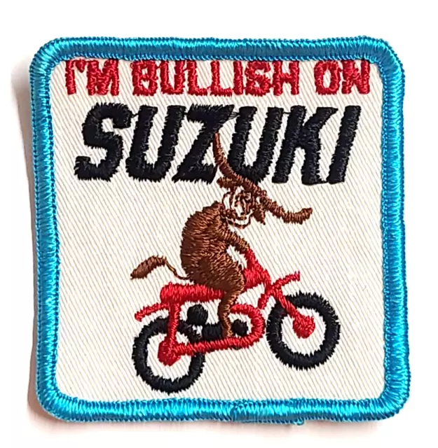 Vintage NOS I'm Bullish on SUZUKI Motorcycle Embroidered Sew-on Patch