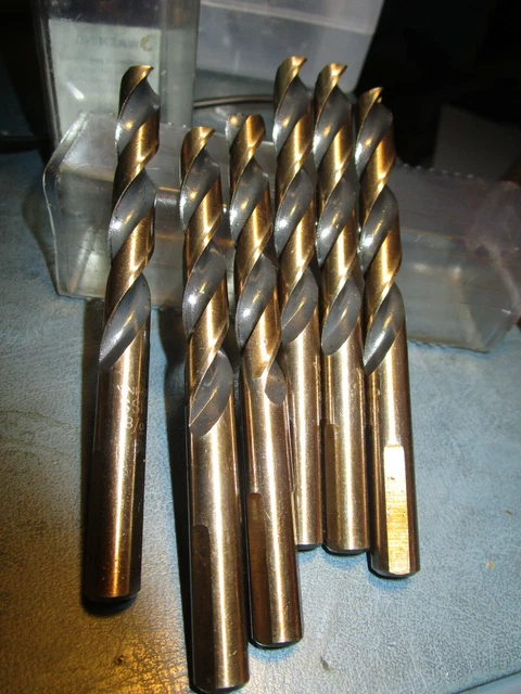 (6) 3/8" HSS 135° Split Point Black & Gold Finish Mechanics Drill