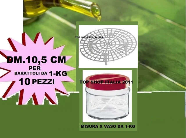 Pressini Salvagusto Per Conservazione Sott'Olio E Sott'Aceto - Confezione Da 10 Pezzi - Foto 4