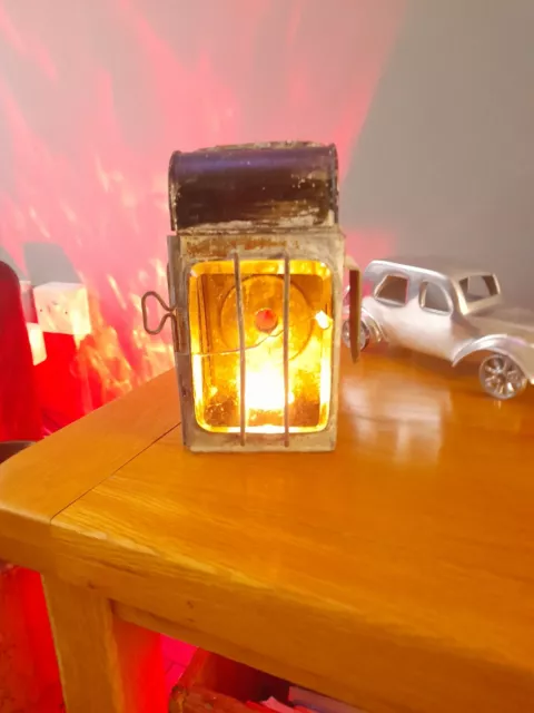 Vintage Railway/Carriage Oil Lamp Bevelled Glass Upcycle ??/Garden Lantern