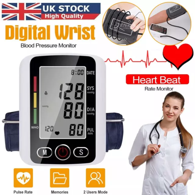 Electronic Blood Pressure Monitor Upper Arm BP Machine Heart Rate Meter 280mmHg