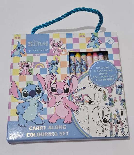 DISNEY PRIMARK LILO Stitch Carry Along Colouring Set Sheets Crayons ...
