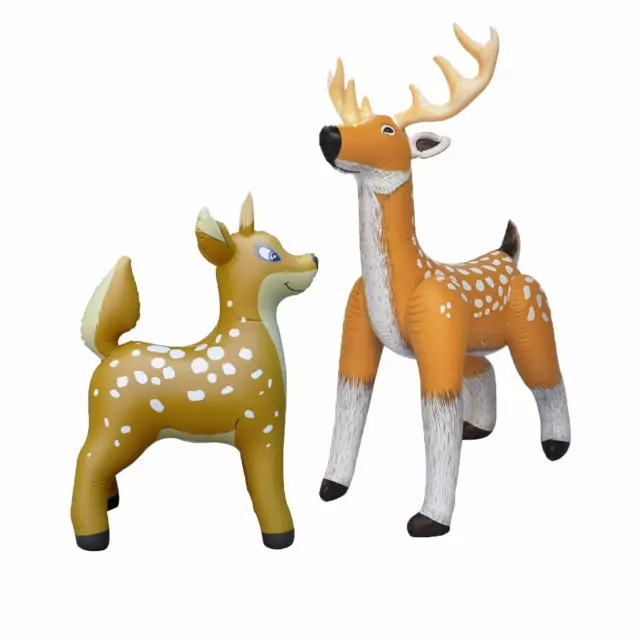 Jet Creations Inflatable Stuffed Plush Animal Standing 74 inch and Small Deer