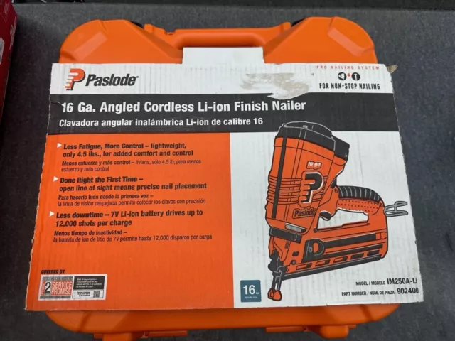 Paslode 902400 16 Gauge Angled Cordless Li-Ion Finish Nailer-Brand New