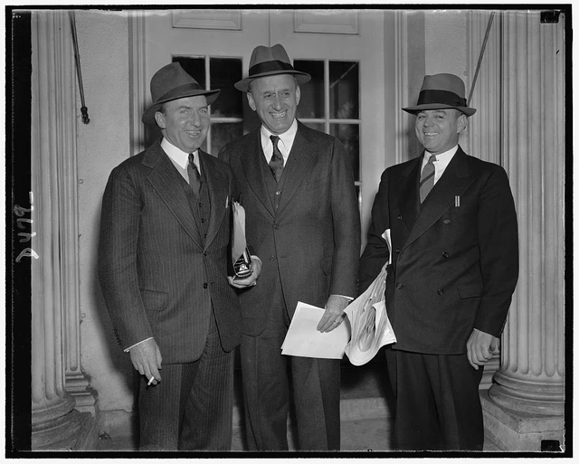 Reproduced 1938 Photo Leaving Conference With Pres Roosevelt Left To Right: A p
