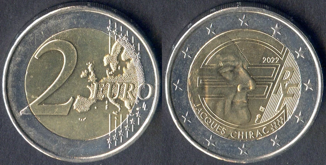 FRANCE - PIÈCE commémorative de 2 Euros 2022 - Jacques Chirac EUR 3,50